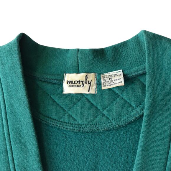 Vintage Teal Button-Up Cardigan Unisex – Size Medium, Cozy and Preppy - Picture 4 of 6